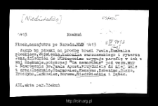 Niedźwiedzie. Files of Ostroleka district in the Middle Ages. Files of Historico-Geographical Dictionary of Masovia in the Middle Ages