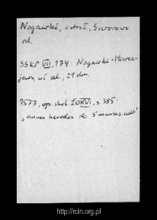 Nogawki. Files of Ostroleka district in the Middle Ages. Files of Historico-Geographical Dictionary of Masovia in the Middle Ages