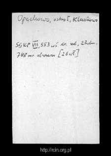 Opęchowo. Files of Ostroleka district in the Middle Ages. Files of Historico-Geographical Dictionary of Masovia in the Middle Ages