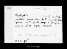 Podgórze. Files of Historico-Geographical Dictionary of Masovia in the Middle Ages. Files of Lomza district in the Middle Ages