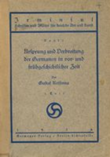 Ursprung und Verbreitung der Germanen in vor- und frühgeschichtlicher Zeit. T. 1