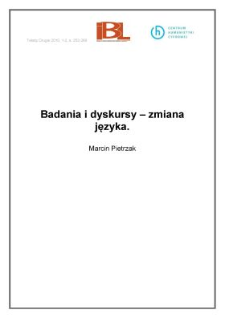 Badania i dyskursy – zmiana języka