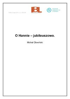 O Hannie – jubileuszowo