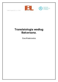 Translatologia według Balcerzana