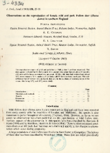 Observations on the reproduction of female wild and park Fallow deer (Dama dama) in southern England