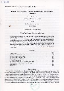 Robert Jacob Gordon's original account of the African Black rhinoceros