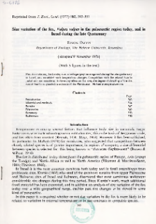 Size variation of the fox, Vulpes vulpes in the palaearctic region today, and in Israel during the late Quaternary