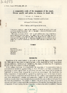 A comparative study of the integument of the camel, Dorcas gazelle and jerboa in relation to desert life