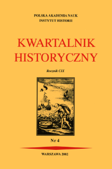 Kwartalnik Historyczny R. 109 nr 4 (2002), Strony tytułowe, spis treści
