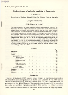 Food preferences of an insular population of Rattus rattus