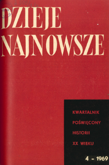 Dzieje Najnowsze : [kwartalnik poświęcony historii XX wieku] R. 1 z. 4 (1969), Strony tytułowe, Spis treści