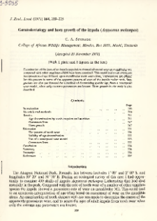 Geratodontology and horn growth of the impala (Aepyceros melampus)