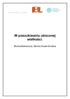 W poszukiwaniu utraconej wielkości