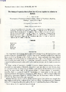 The timing of reproduction in Red deer (Cervus elaphus) in relation to latitude