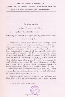 Sprawozdania z Posiedzeń Towarzystwa Naukowego Warszawskiego, Wydział III, Nauk Matematycznych i Przyrodniczych. Rok XIX 1926. Zeszyt 6