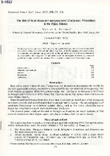 The diet of feral Herpestes auropunctatus (Carnivora: Viverridae) in the Fijian Islands