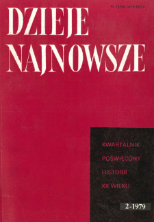 Dzieje Najnowsze : [kwartalnik poświęcony historii XX wieku] R. 11 z. 2 (1979), Title pages, Contents