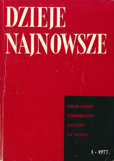 Dzieje Najnowsze : [kwartalnik poświęcony historii XX wieku] R. 9 z. 1 (1977), Title pages, Contents
