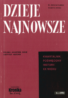 Dzieje Najnowsze : [kwartalnik poświęcony historii XX wieku] R. 23 z. 3 (1991), Strony tytułowe, spis treści