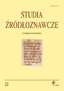 Studia Źródłoznawcze = Commentationes T. 52 (2014), Recenzje