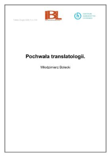 Pochwała translatologii (wstęp)