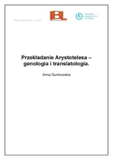Przekładanie Arystotelesa – genologia i translatologia
