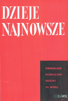 Dzieje Najnowsze : [kwartalnik poświęcony historii XX wieku] R. 7 z. 2 (1975), Strony tytułowe, Spis treści