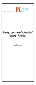 Kłopoty z "początkiem" – "Herodiada" Gustave’a Flauberta