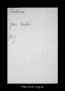 Zalesie. Files of Biala Rawska district in the Middle Ages. Files of Historico-Geographical Dictionary of Masovia in the Middle Ages