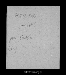 Przyłuski-Lipie. Files of Biala Rawska district in the Middle Ages. Files of Historico-Geographical Dictionary of Masovia in the Middle Ages