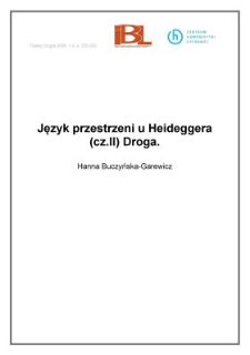 Język przestrzeni u Heideggera (cz. II) Droga