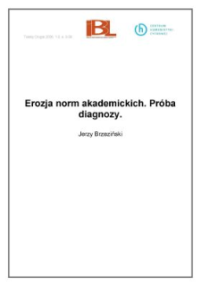 Erozja norm akadmickich. Próba diagnozy