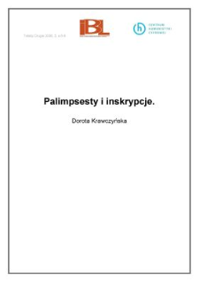 Palimpsesty i inskrypcje (Wstęp)