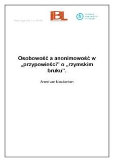 Osobowość a anonimowość w "przypowieści" o "rzymskim bruku"