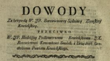 Dowody Za krzywdą W. JP. Borewiczowey Sędziney Ziemskiey Kowieńskiey Przeciwko W. JP. Medekszy Podkomorzemu Kowieńskiemu, JX. Borewiczowi Kanonikowi Smoleń. i Urzędowi Grodzkiemu Powiatu Kowieńskiego