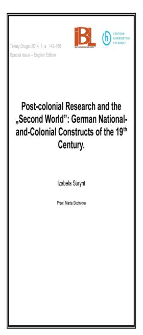 Post-colonial Research and the “Second World”: German National-and-Colonial Constructs of the 19th Century
