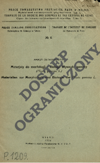 Materjały do morfologji i biologji Błyszczki gammy (Plusia gamma L.) = Materialen zur Morphologie und Biologie der Plusia gamma L