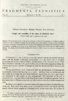 Origin and variability of the fauna of urbanized areas