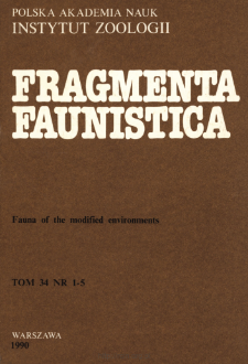 Fragmenta Faunistica - Strony tytułowe, spis treści - t. 34, nr. 1-5 (1990)