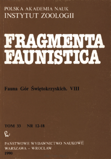 Fragmenta Faunistica - Strony tytułowe, spis treści - t. 33, nr. 12-18 (1990)