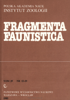 Fragmenta Faunistica - Strony tytułowe, spis treści - t. 29, nr. 13-19 (1985)