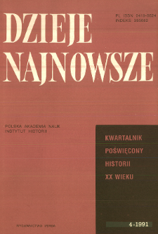 Dzieje Najnowsze : [kwartalnik poświęcony historii XX wieku] R. 23 z. 4 (1991)