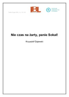 Nie czas na żarty, panie Sokal