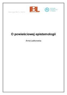 O powieściowej epistemologii