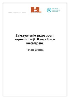 Zakrzywienie przestrzeni reprezentacji. Parę słów o metalepsie