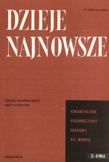 Dzieje Najnowsze : [kwartalnik poświęcony historii XX wieku] R. 16 z. 2 (1984), Title pages, Contents