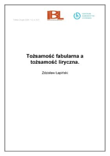 Tożsamość fabularna a tożsamość liryczna