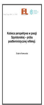 Kobieca perspektywa w poezji Szymborskiej - próba postfeministycznej refleksji