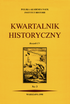 Kwartalnik Historyczny R. 105 nr 3 (1998), Kwartalnik Historyczny R. 105 nr 3 (1998)