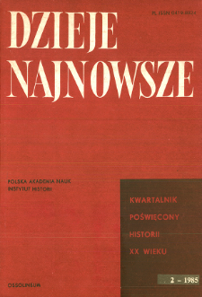 Dzieje Najnowsze : [kwartalnik poświęcony historii XX wieku] R. 17 z. 2 (1985), Artykuły recenzyjne i recenzje